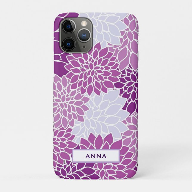 iPhone Case mit personalisierter Lila Blume (Rückseite)