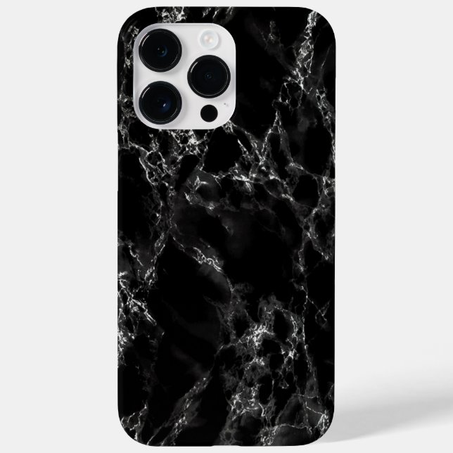 iPhone Case mit schwarzem Marmor (Rückseite)