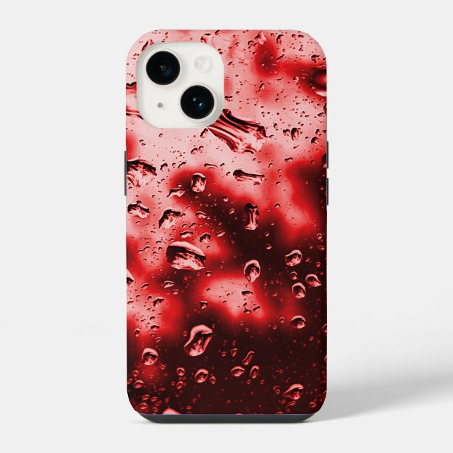 iPhone Case - Original Raindrop Art - Rot iPhone 14 Hülle (Rückseite)