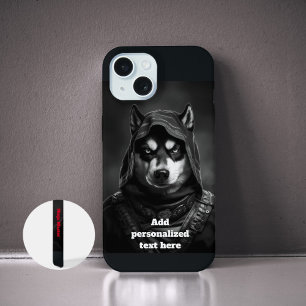 IPhone Case Personalisiert Black   Ninja Husky 15 Hülle