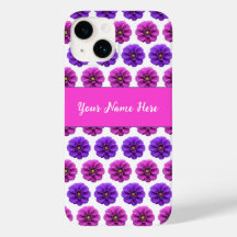 iPhone Case - Rosa und violette Blumen