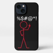 iPhone Case - Rotes Strichmännchen "Eff You"