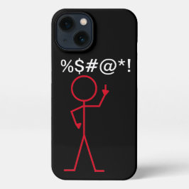 iPhone Case - Rotes Strichmännchen "Eff You" Hülle