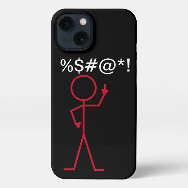 iPhone Case - Rotes Strichmännchen "Eff You" iPhone Hülle (Rückseite)