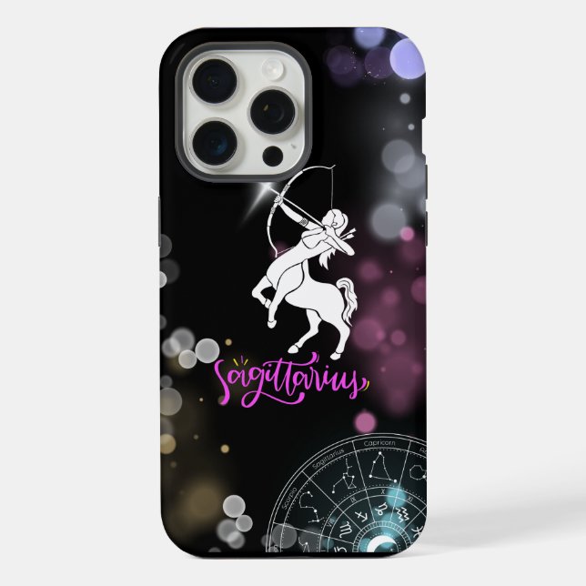 iPhone Case, schwarzer Schütze 15 Pro Max Hülle (Rückseite)