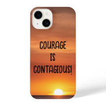 iPhone Case - Sunset mit "Courage is Contagious"