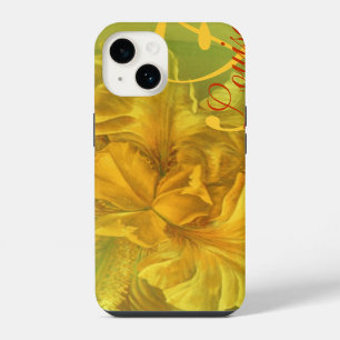 Pour iPhone 14 Coque d'art jaune fleuri iris