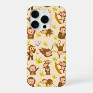 iPhone 16 Pro Coque de téléphone à motif de singe mignon – D