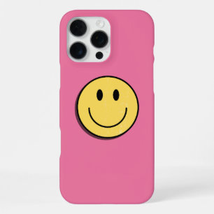 iPhone 16 Pro Max Coque de téléphone avec un visage souriant mignon.