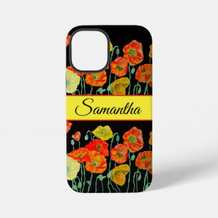 iPhone 12 Mini Coque de téléphone fleur florale orange rouge aqua