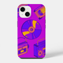 Coque de téléphonie mobile rétro violet