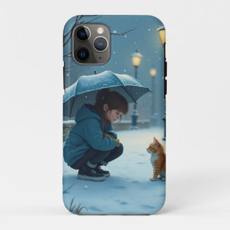 iPhone / coque ipad Fille et chat