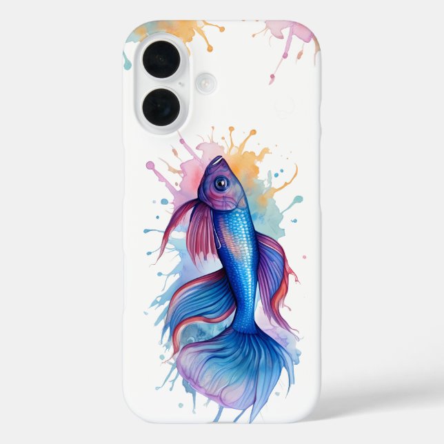 iPhone / coque ipad - série aquarelle : Betta Fish (Verso)