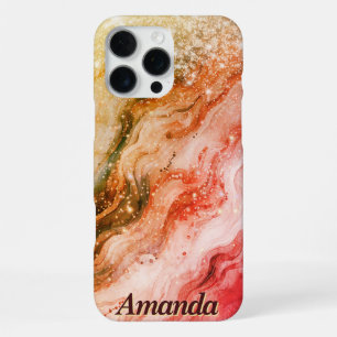 iPhone 16 Pro Max Coque personnalisé en marbre rouille doré