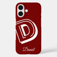 Iphone coque rouge et blanc - nom personnalisé