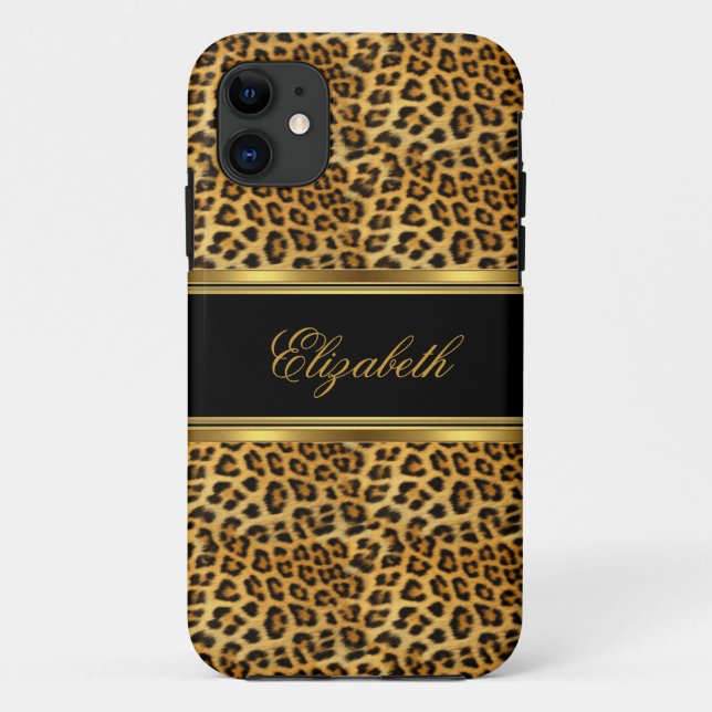 iPhone Elegant Classy Gold Leopard Case-Mate iPhone Hülle (Rückseite)