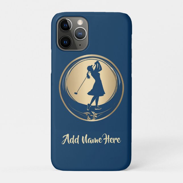 iPhone-Fall der personalisierten Frau Golfer Case-Mate iPhone Hülle (Rückseite)