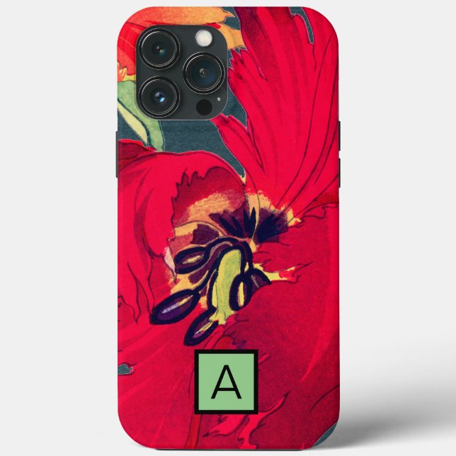 IPHONE FALL JAPANESE POPPY CUSTOM INITIAL Case-Mate iPhone HÜLLE (Rückseite)