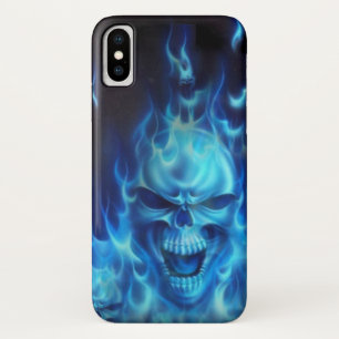 IPhone Fall mit blauer Flamme und dem Schädel Case-Mate iPhone Hülle