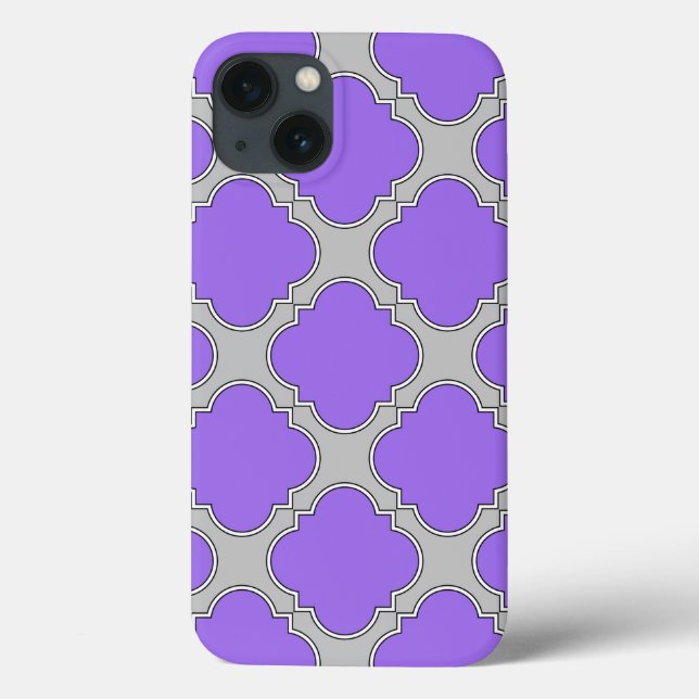 iPhone-Fall mit Quatrefolie lila und grau Case-Mat Case-Mate iPhone Hülle (Rückseite)