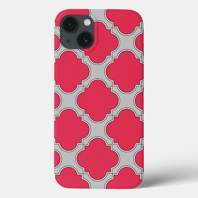 iPhone-Fall mit Quatrefolie rot und grau Case-Mate iPhone Hülle (Rückseite)