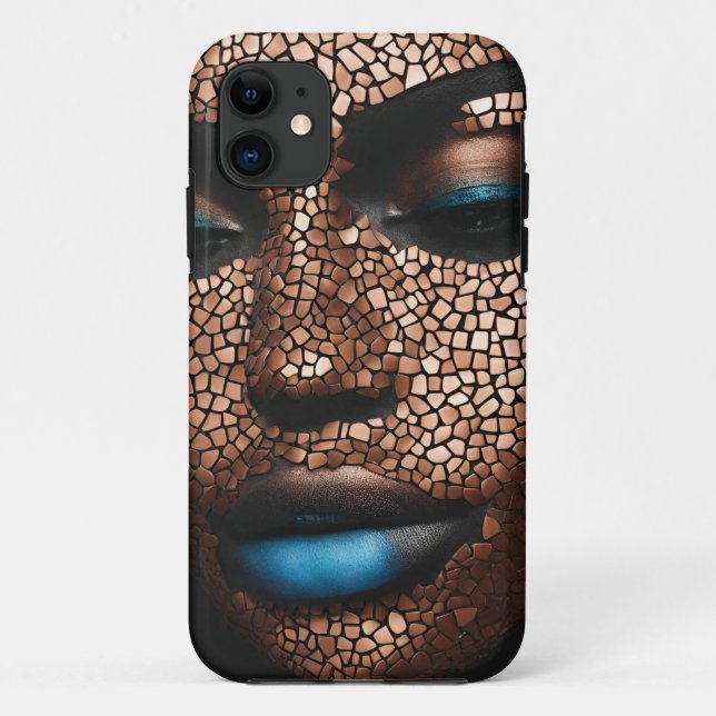 iPhone / Femme coque ipad Cuivre bleu Mosiac (Dos)