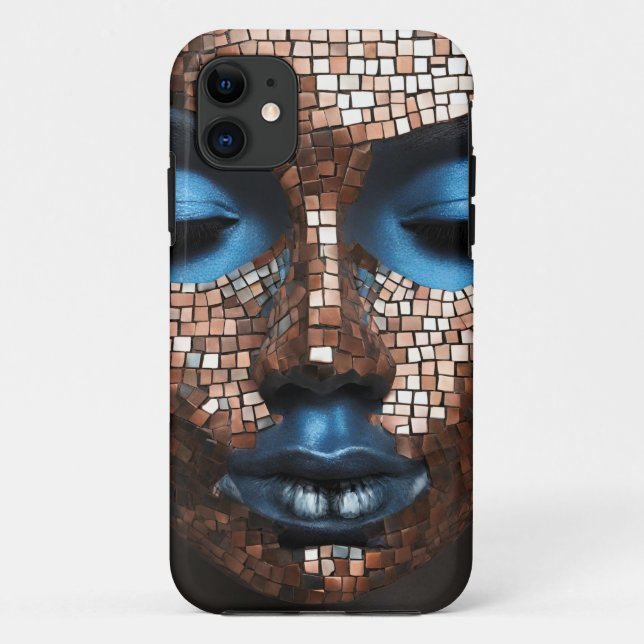 iPhone / Femme coque ipad Cuivre bleu Mosiac (Dos)