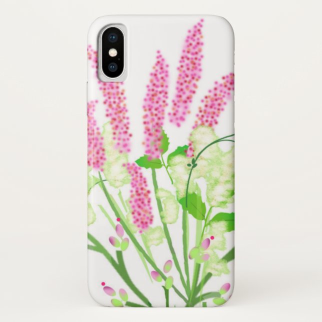 iPhone Fleur sauvage rose et vert / coque ipad (Dos)