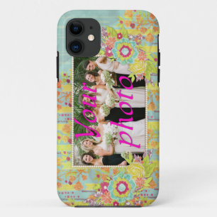 iPhone Galaxy iPad iPod Blue Yellow Flowers Coque