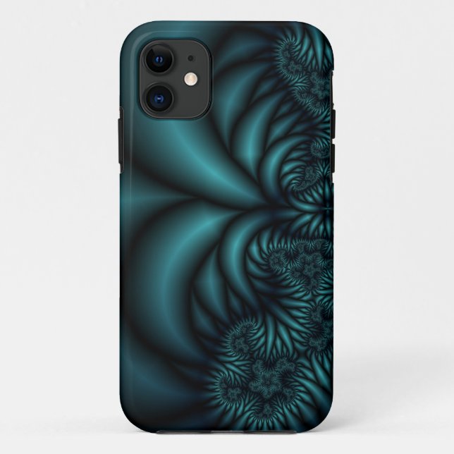 iPhone-Gehäuse mit aquamarinem Fraktal Case-Mate iPhone Hülle (Rückseite)