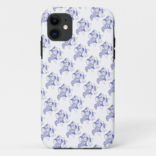 iPhone-Gehäuse mit blauem und weißem Pferd Case-Mate iPhone Hülle (Rückseite)