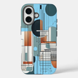 iPhone-Gehäuse mit geometrischer Zusammensetzung iPhone 16 Hülle