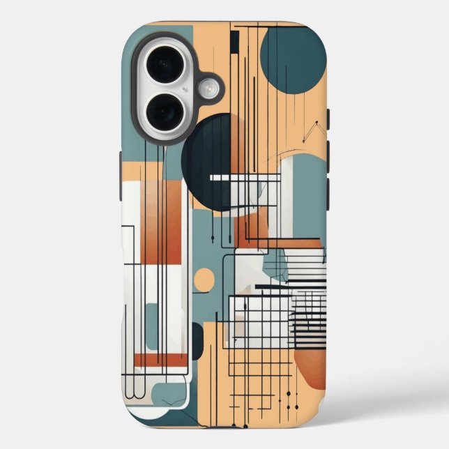 iPhone-Gehäuse mit geometrischer Zusammensetzung iPhone 16 Hülle (Rückseite)