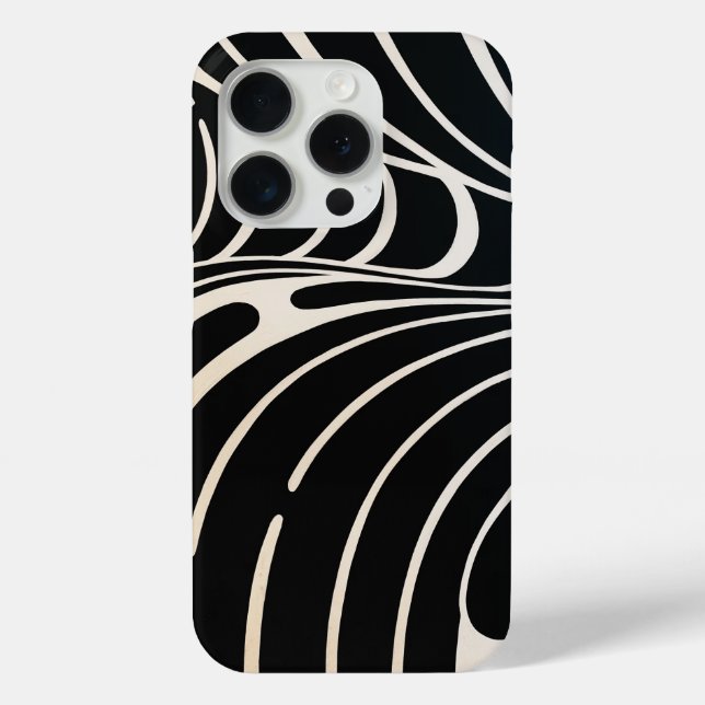 iPhone-Gehäuse Schwarzweiß-Wellen Case-Mate iPhone Hülle (Rückseite)