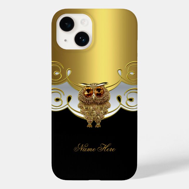 iPhone Gold Schwarz-weißes Schmuckbild Case-Mate iPhone 14 Hülle (Rückseite)