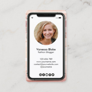 iPhone Handy Instagram Blogger staubige rosa Visitenkarte