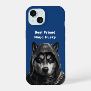 IPhone-Hülle Blau Personalisiert Ninja Husky iPhone 15 Hülle