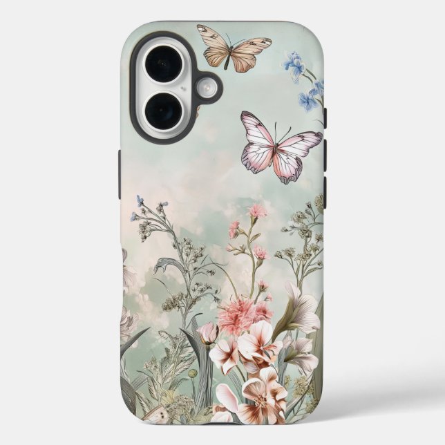iPhone-Hülle mit Blumen. iPhone 16 Hülle (Rückseite)