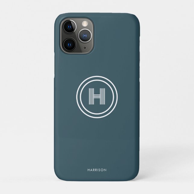 iPhone-Hülle | Modernes einfaches Monogramm Case-Mate iPhone Hülle (Rückseite)