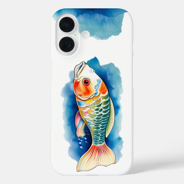 iPhone / iPad Gehäuse - Wasserfarben Serie: Koi Fi iPhone 16 Hülle (Rückseite)
