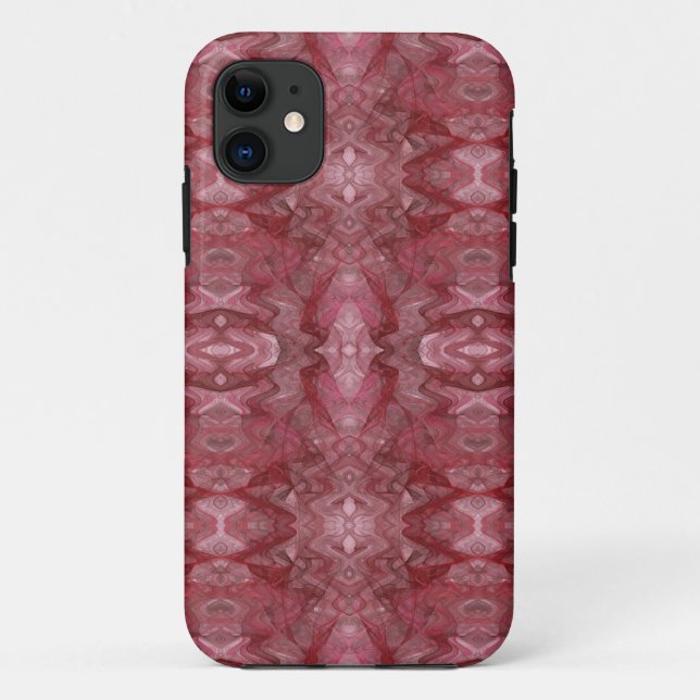 iPhone mit rotem Fraktal 5 Benutzerdefinierte Case (Rückseite)