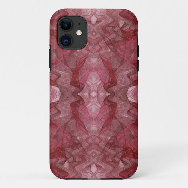 iPhone mit rotem Fraktal 5 Benutzerdefinierte Case (Rückseite)