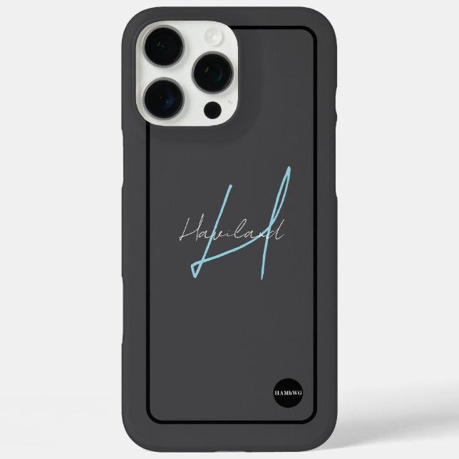 iPhone Modernes Handy Fall mit Name HAMbyWG 16 Pro Max Hülle (Rückseite)