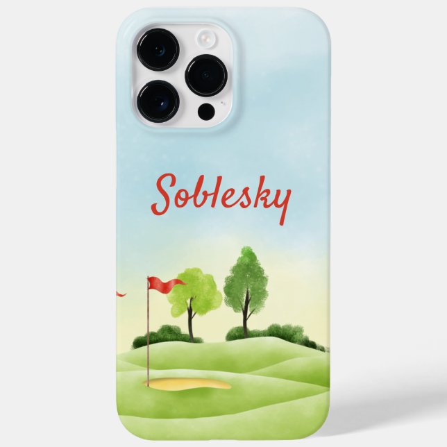 iPhone personnalisé Golfer 14 Pro Max Coque (Verso)
