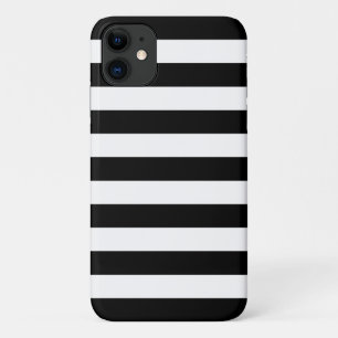 iPhone, Plus ou Pro Coque - Bandes noires et blanc