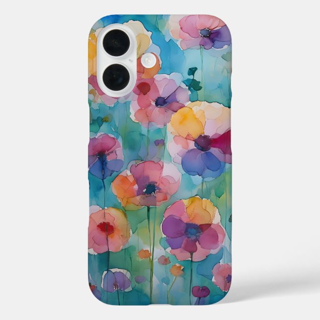 iPhone Watercolor Floral Pastel Case (Rückseite)