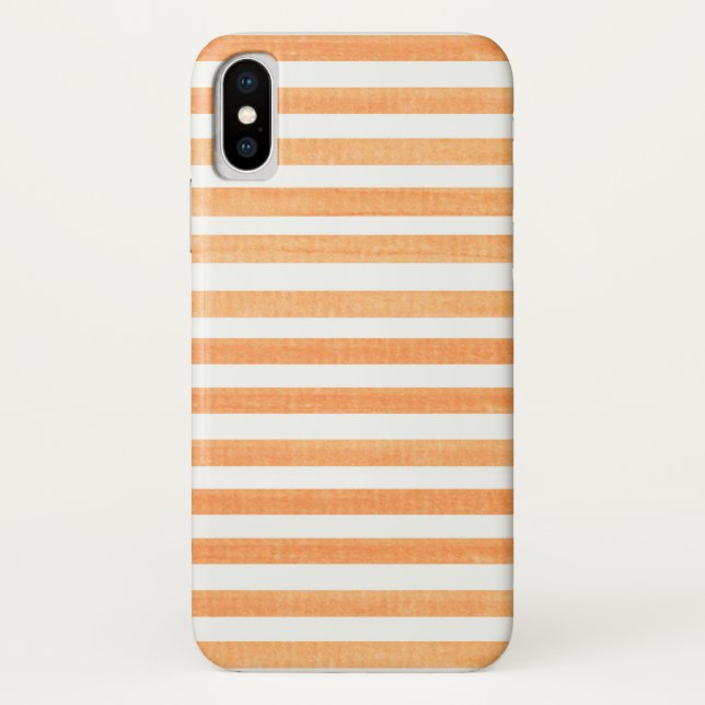 iPhone X Case für Orange und White Stripe (Rückseite)