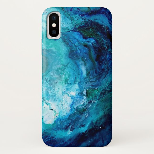Iphone X Fall, blaue Ozean-Welle Case-Mate iPhone Hülle (Rückseite)