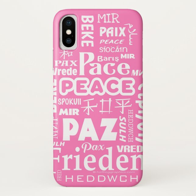 iPhone X Gehäuse hart. Rosa Ruhe in mehreren Sprac Case-Mate iPhone Hülle (Rückseite)