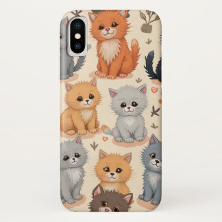iPhone X Hüllen Niedliches Kitten Muster Handy Cas